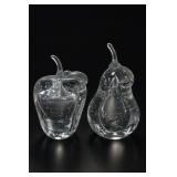 Clear Glass Fruit Sculptures