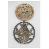 Bird And Pineapple Wall Plaques / Trivets