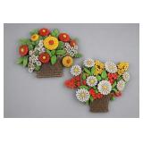 Syroco Floral Basket Wall Plaques