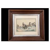 Framed Horse-Drawn Carriage Print