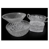 3-Piece Clear Glass Serving Bowl & Dish Set
