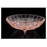 Indiana Glass Harvest Grape Pink Footed Bowl