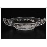 Floral Glass Handled Serving Dish