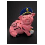Ceramic Break For Donuts Pig Cookie Jar