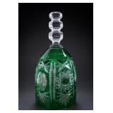 German Green Cut to Clear Crystal Bell
