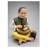 Japan-Marked Seated Ceramic Figurine
