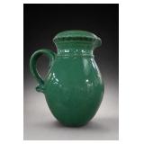 Green Glazed Ceramic Pitcher