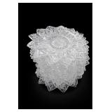 19-Piece Pressed Glass Petal-Shaped Plates