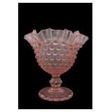 Pink Glass Pedestal Compote