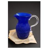 EAPG Reproduction Diamond Ribbed Glass Pitcher