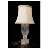 Crystal & Brass Table Lamp With Shade