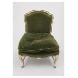 French Louis XV Style Velvet Armchair