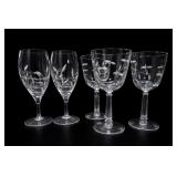 Vintage Etched Leaf Glass Stemware Set