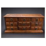 Vintage Wooden 9-Drawer Jewelry Box