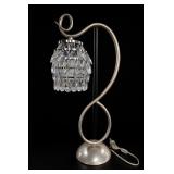 Crystal Dangle Table Lamp With Swirl Metal Base