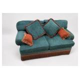 Ashley Manor Blue Upholstered Loveseat With
