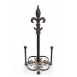 Wrought Iron Fleur De Lis Paper Towel Stand
