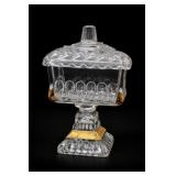 Jeannette Glass Wedding Box Candy Dish Pedestal