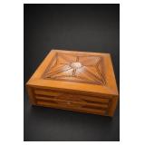 Handmade Marquetry Jewelry Box With Compartments