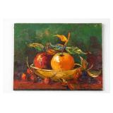 Sleepy Read Signed Fruit Still Life Painting