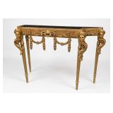 Giltwood Console Table With Figural Bases
