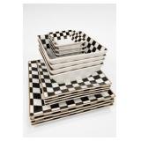 Porlien STEVE&WON Porcelain Checkerboard Dish Set