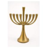 Brass Nine-Branch Hanukkah Menorah Candle Holder