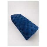 Navy Blue Tufted Velvet Ottoman Bench