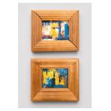 Pair of Framed Abstract Paintings