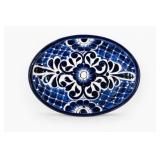 Handmade Mexican Talavera Blue Floral Platter