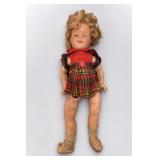 Ideal Shirley Temple Composition Doll Plaid Dress