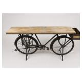 Bicycle Console Table With Wooden Top