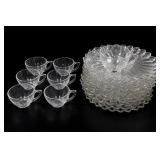 Federal Glass Sunflower Clear Glass Snack Set
