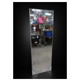 Silver-Tone Framed Floor Mirror