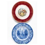 Liberty Blue & Hancock Co. Plates, Pair