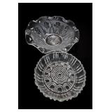 Iris & Herringbone Glass Bowls, Scalloped Edge