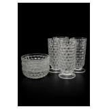 Indiana Glass Whitehall Cubist Glasses & Bowl