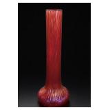 Kralik Cranberry Iridescent Art Glass Vase