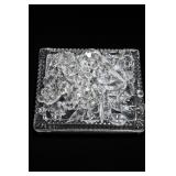 Clear Glass Tray With Mixed Crystal Prisms
