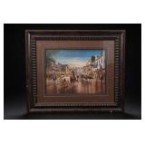 Jack Terry Signed Cowtown Framed Western Print