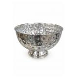Large Hammered Footed Punch Bowl