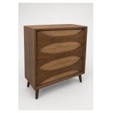 Mid-Century Walnut-Stain Four-Drawer Chest