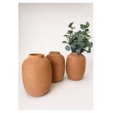 Set Of 3 Natural Terracotta Vases