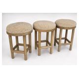 Four Hands Saldino Beige Shearling Stools, 3