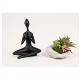 Mikasa Matte Black Modern Yoga Figurine