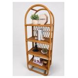 Nylah Tall Sienna Rattan Arched Bookshelf