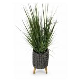Artificial Reed Grass In Textured Planter