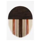 Earth-Tone Macrame Wall Hanging With Walnut Wood