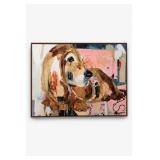 Framed Colorful Basset Hound Print