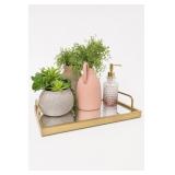 Gold Tone Mirrored Decorative Tray